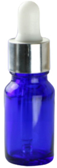 藍色精油滴管瓶 金銀黑蓋 5ml 10ml 30ml 50ml 100ml 精油分裝瓶, 1個, 藍色瓶+白滴頭+銀圈+滴管-50ml