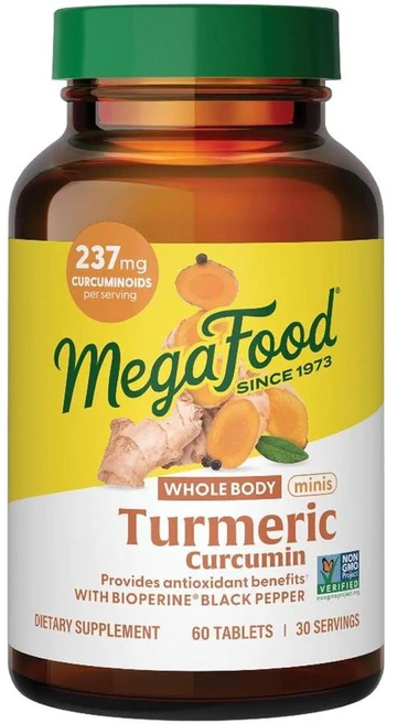 메가푸드 터메릭 커큐민 홀바디 미니 MegaFood Turmeric Curcumin, 1개, 60정 - 쿠팡