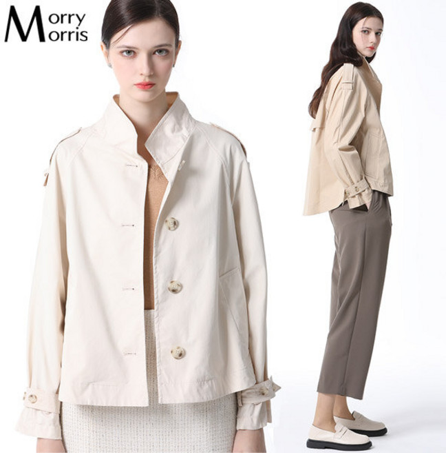 모리모리스 모리모리스(Morry Morris) 하이넥 숏 트렌치코트 (택가격: 148000원)