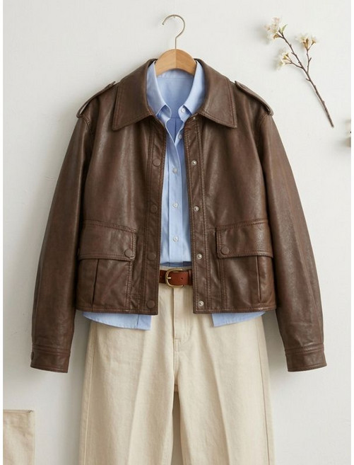 넬리 포레 레더 카라 자켓 NB1JK031