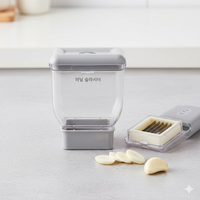 주방용 수동 마늘 슬라이서 편마늘 컷팅기 다목적 야채 마늘슬라이서