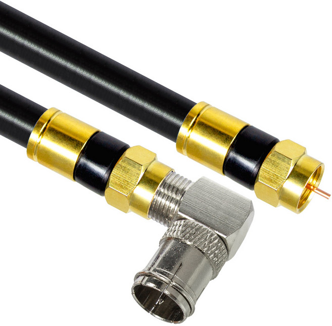 마하링크 국산 골드 고급형 RF 안테나 블랙 5C 꺾임 동축 수제작 케이블 10M, MLZ-GRL100(10m)