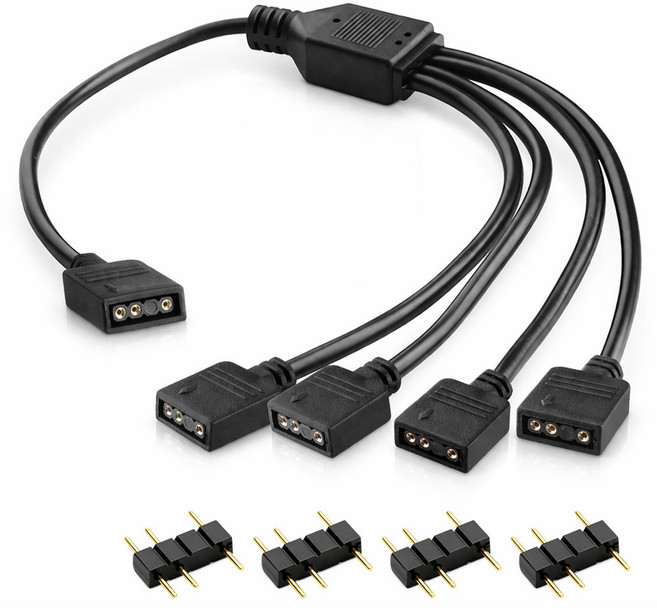 PC용 5V 3핀 ARGB 분배 연장 확장 케이블, 300mm, 1개