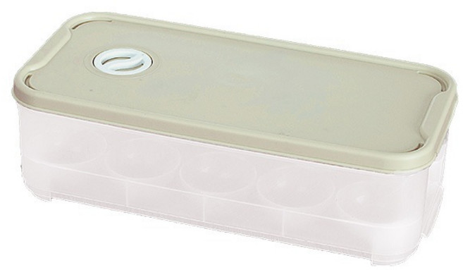 雞蛋收納盒 可堆疊冰箱雞蛋盒 防撞保鮮盒 10格, 淡綠色, 1個