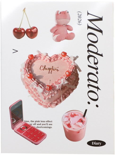 플레플레 2026 모데라토 다이어리, 1개, 2.핑크체리