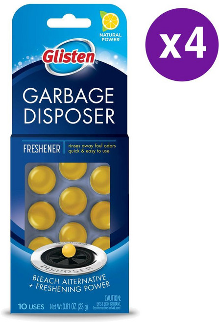 글리스텐 가비지 디스포저 싱크대 배수구 하수구 클리너 레몬 10개입 23g 4개 Glisten Garbage Disposer Cleaner Freshener