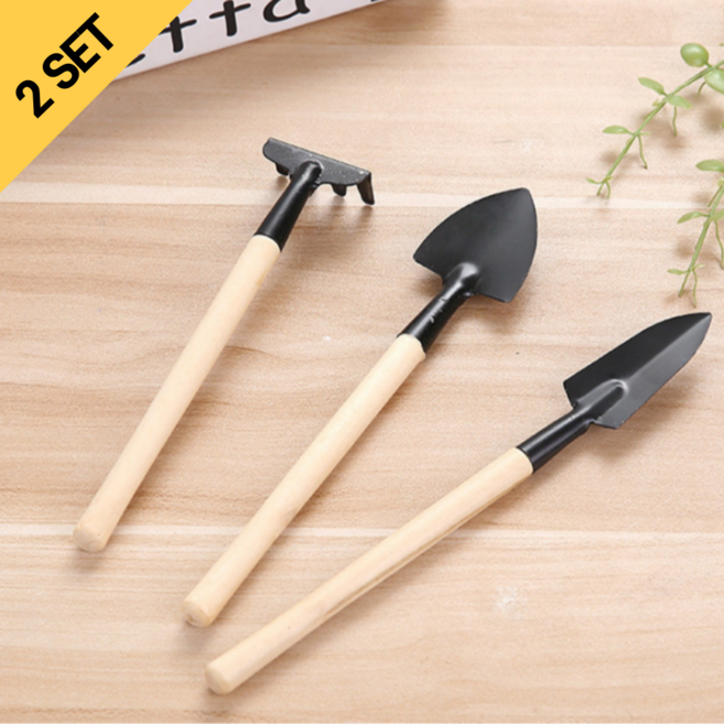 [2 SET] 화분 미니삽 3종세트 원예 세트 미니 모종삽 갈고랑이 분갈이, 2세트