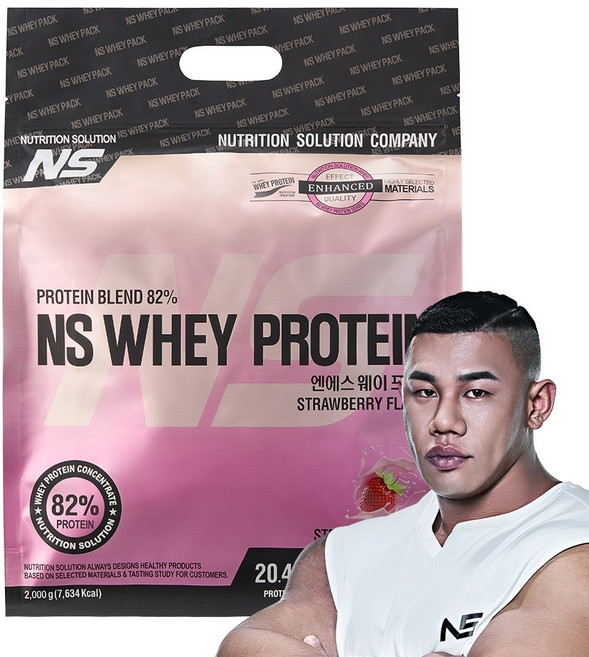 NS 웨이 프로틴 딸기맛 2kg 헬스보충제 프로틴, 1개