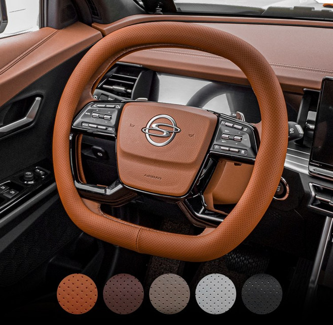 카프트 토레스 호환 핸들커버 가죽 타공 튜닝 용품, 프리미엄, 카멜