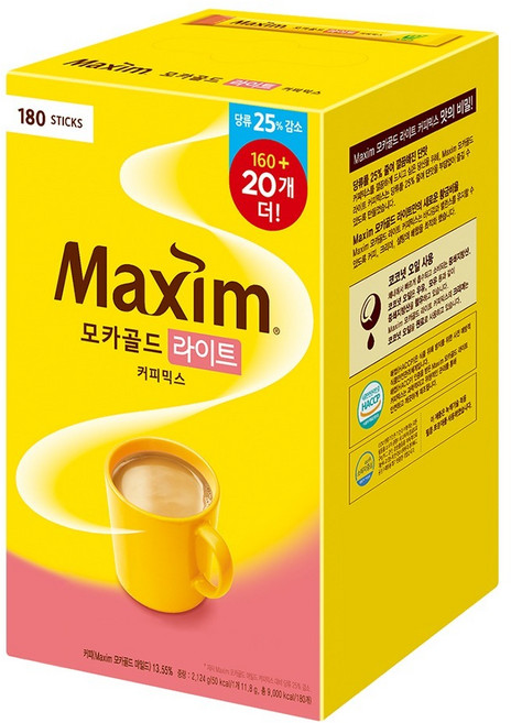 맥심 모카골드 라이트 커피믹스, 11.8g, 180개입, 1개