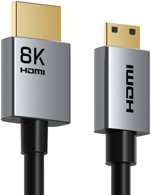 케이블타임 8K 60Hz Mini HDMI to HDMI 2.1 양방향 모니터 케이블, 0.3m, 1개
