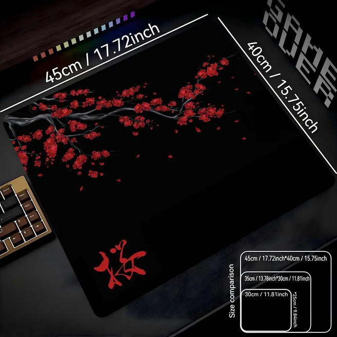 게이밍 마우스패드400X450X3MM, 1개, 붉은색