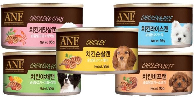 ANF 강아지 24개 1박스 캔, 골고루콤보(24개)