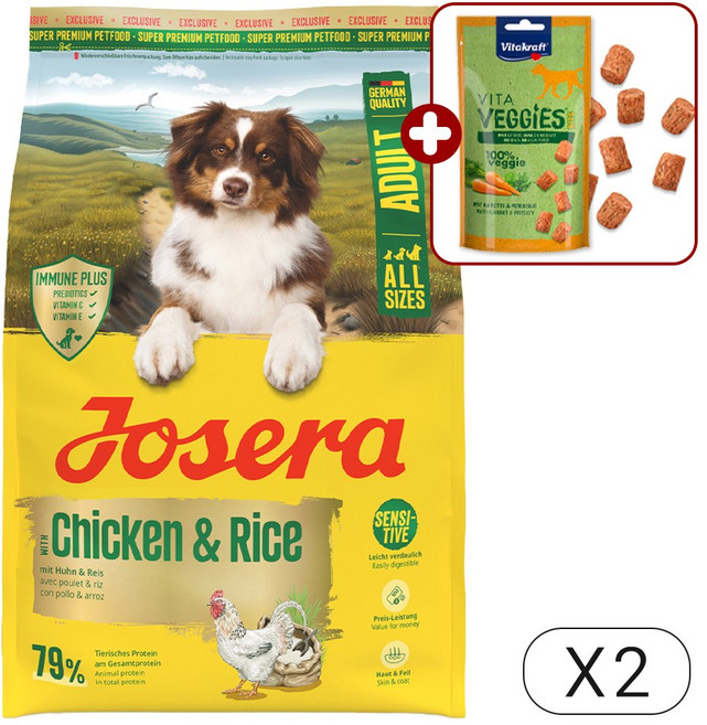 요세라독 폴트리메뉴 큰알갱이 성분좋은 대형견 사료 + 비건간식 증정, 3kg, 2개, 닭