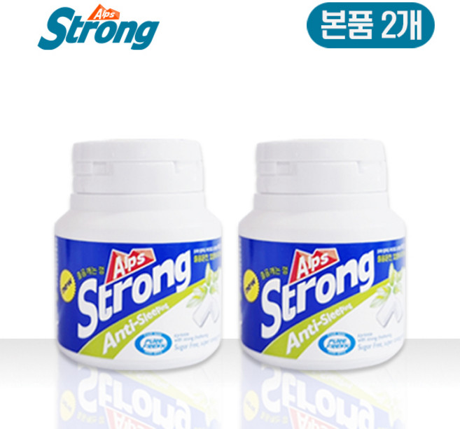 알프스 스트롱 무설탕 자일리톨 졸음껌, 2개, 54g