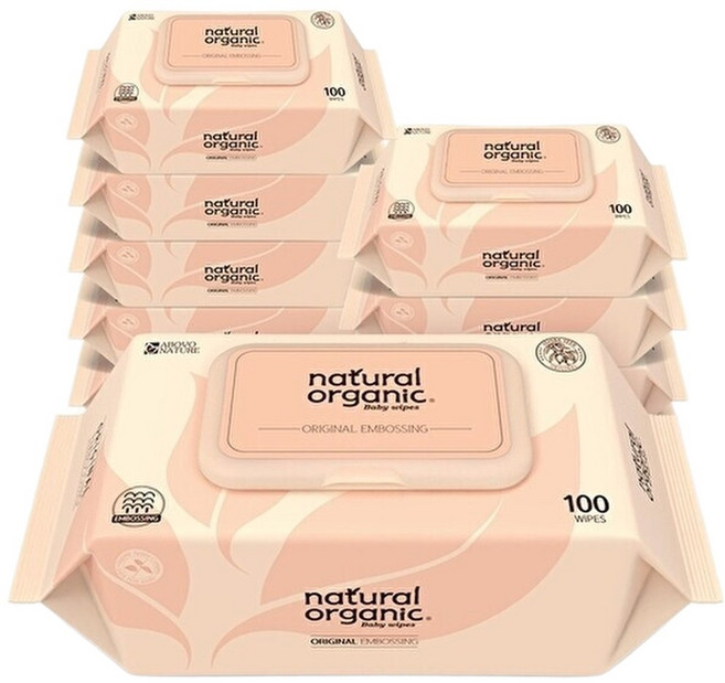 네츄럴오가닉 오리지널 엠보싱 스마트캡형 100매 x 10팩, 52g