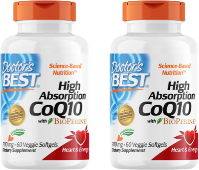 Doctors Best 고흡수 코엔자임Q10 위드 바이오페린 200mg 60젤 2SET, 60정