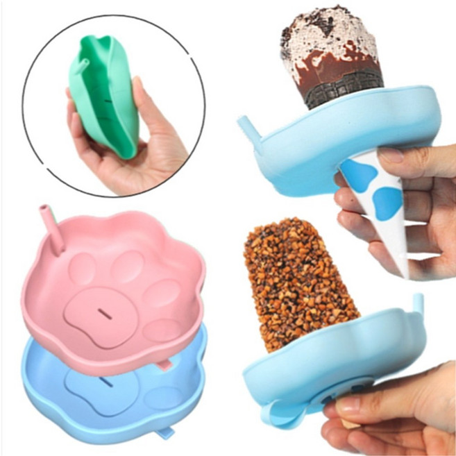 마미앤 흘림방지 아이스크림 콘 받침대 홀더 2P, 1개, 블루+핑크