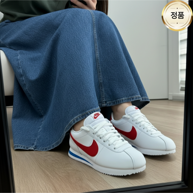 {국내매장정품] 나이키 여성 운동화 스니커즈 데일리 슈즈 커플화 코르테즈 레더