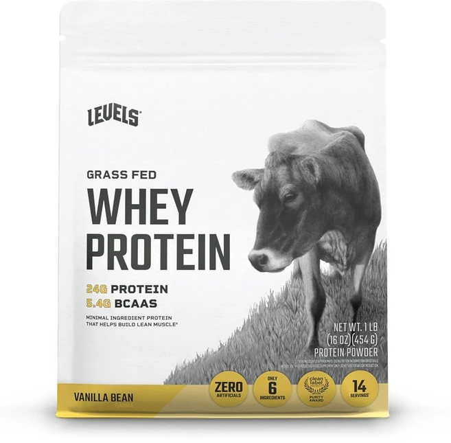 Levels 목초 사육 유청 단백질 파우더 인공 성분 없음 단백질 24G 바닐라 시나몬 0.9kg(2파운드), 900g, 1개 - 쿠팡