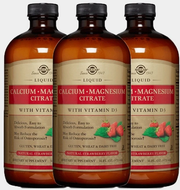 솔가 리퀴드 칼슘 마그네슘 구연산 비타민 D3 포함, 473ml, 3개 - 쿠팡
