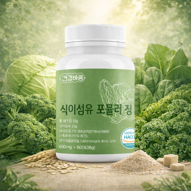 건강 식이섬유 포뮬러 600mg x 60정 + 약케이스 증정, 1박스