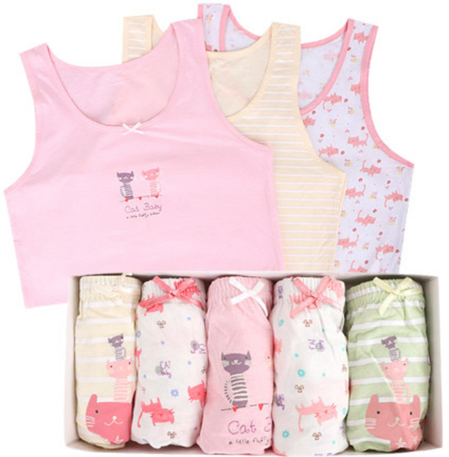 디비코리아 OSK 무형광 순면 여아용 아동 주니어 런닝 팬티 세트