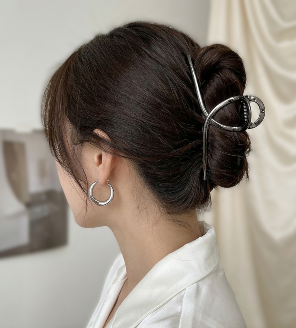 걸핀스 실드 빅 매트메탈 올림머리 집게핀 1045