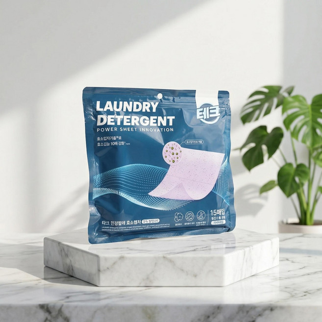테크 한장빨래 효소캡처 라벤더 15매 6팩 시트세제 일반드럼겸용, 6개
