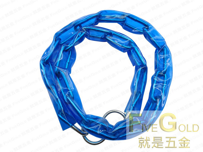 #就是五金 鐵鍊 青鍊 附膠套鐵鏈 防護器具, 1個, 3尺(約90公分)