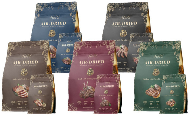 赫緻 Herz 美饌低溫風乾糧 雞肉 鹿肉 火雞 牛肉 無穀 低過敏 軟飼料, 1個, #４嫩鹿佐鴨肝 2.2lb, 1kg, 鹿