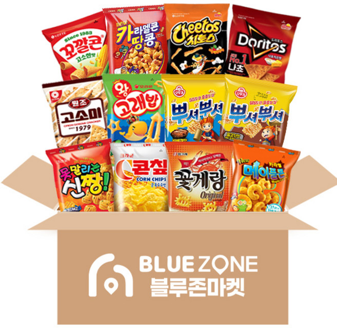 [블루존] 인기과자 선물세트 12종E세트(꼬깔콘고소+도리토스+치토스매콤달콤+원조고소미+왕고래밥+카라멜콘땅콩+콘칲+꽃게랑+카라멜메이플콘+신짱+뿌셔뿌셔불고기맛+뿌셔뿌셔 바베큐맛), 1세트, 1개