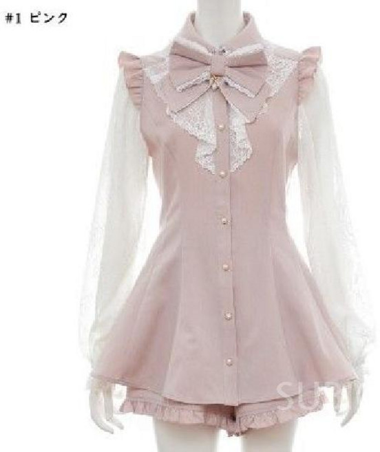 갸루피스 멘헤라 지뢰계 원피스 셋업 일본 세트 양산형 메이드복 프릴 공주 디어마이러브 리즈리사