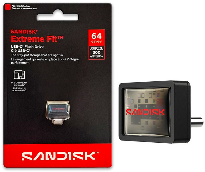 SANDISK Extreme Fit 64GB Type-C 迷你高速隨身碟 安卓蘋果適用, 1個