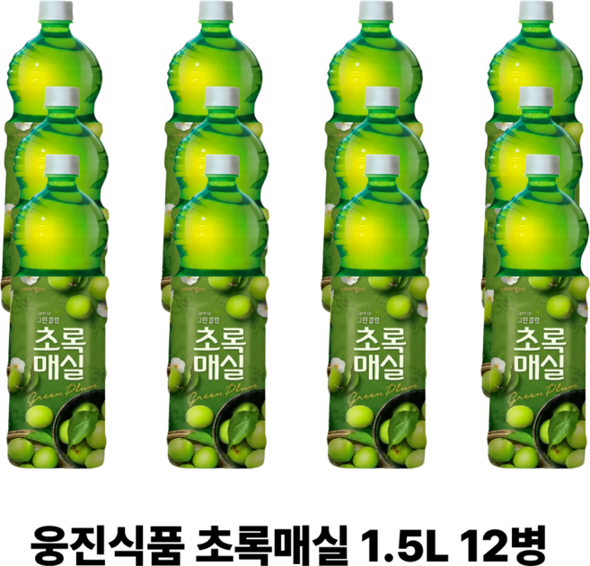 웅진식품 초록매실 180ml, 1.5L, 12개