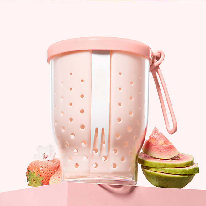 빛시스 차량겸용 과일도시락통, 1세트, 핑크,