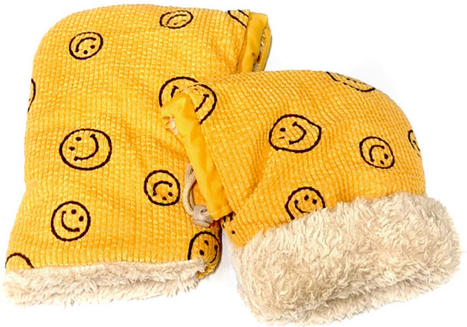 알테쉬 킥보드 자전거 겨울용 스마일 핸드워머, 1세트