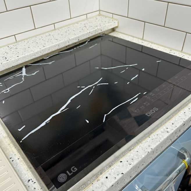 픽스앤고 인덕션 보호 풀커버 매트, 1개, 블랙대리석