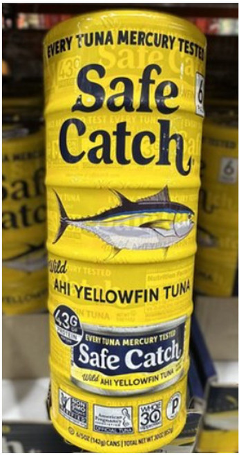 Safe Catch 세이프 캐치 아히 참치 와일드 엘로우핀 참치 Ahi Wild Yellowfin Tuna, 6개, 142g