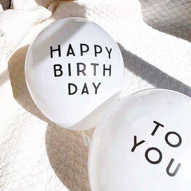 麻布生日快樂掛旗 派對佈置 週歲佈置 收涎 抓周 氣球派對, 白底HBD To You氣球各5顆