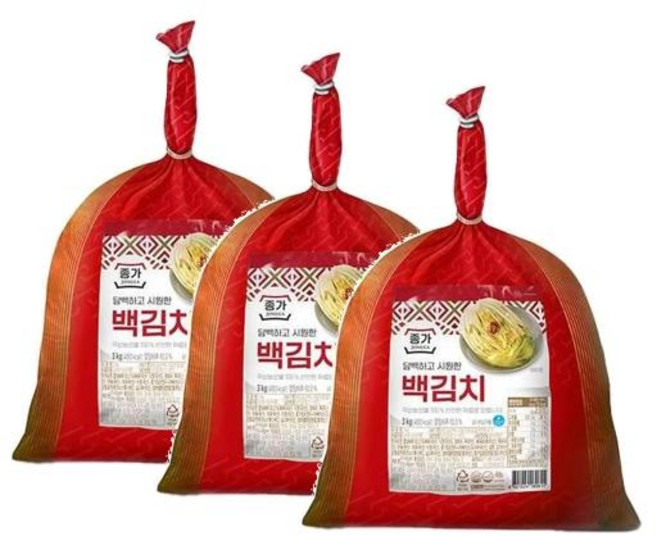 종가 담백하고 시원한 백김치, 3개, 3kg