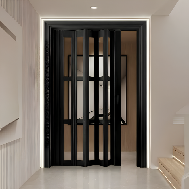 스르륵 슬라이딩도어 중문 타공 무타공 폴딩도어 아크릴 투명 자바라 방음 방풍 주문 제작, 1세트