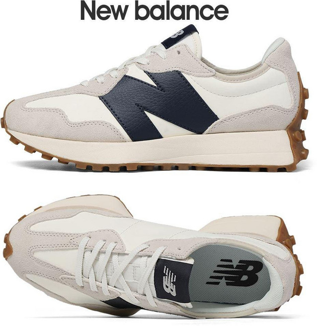뉴발란스 327 우먼스 레더 화이트 네이비 WS327KB+증정품