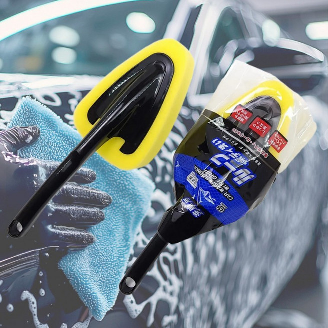 손잡이 세차 스펀지 손세차 차량외부 세척용, 상세페이지 참조, 1개