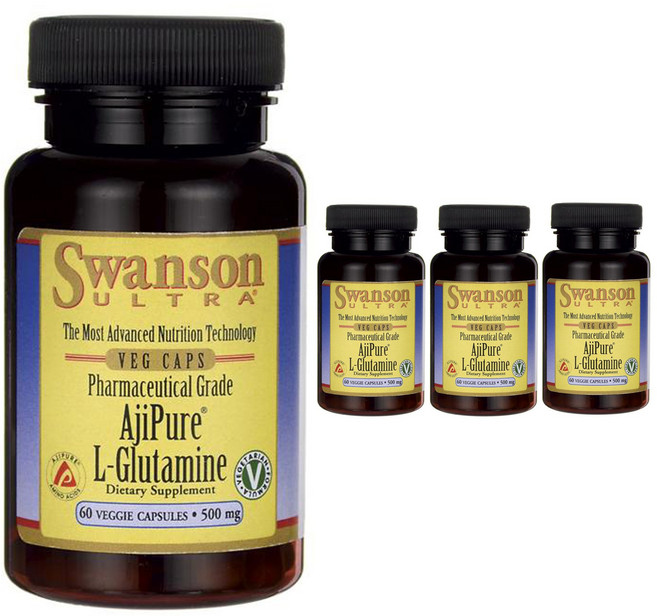 스완슨 울트라 아지퓨어 L-글루타민 500mg 베지 캡슐, 60개입, 4개, 60정