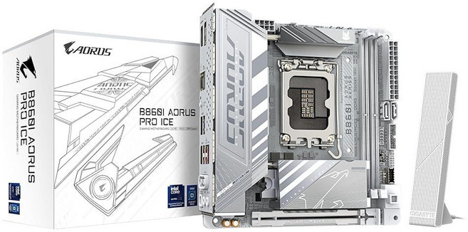 GIGABYTE B860I AORUS PRO ICE 마더보드 - 인텔 코어 울트라 시리즈 CPU 8+1+2+1 페이즈 VRM 최대 9200MHz DDR5 PCIe 5.0, GIGABYTE B860I AORUS PRO ICE 마
