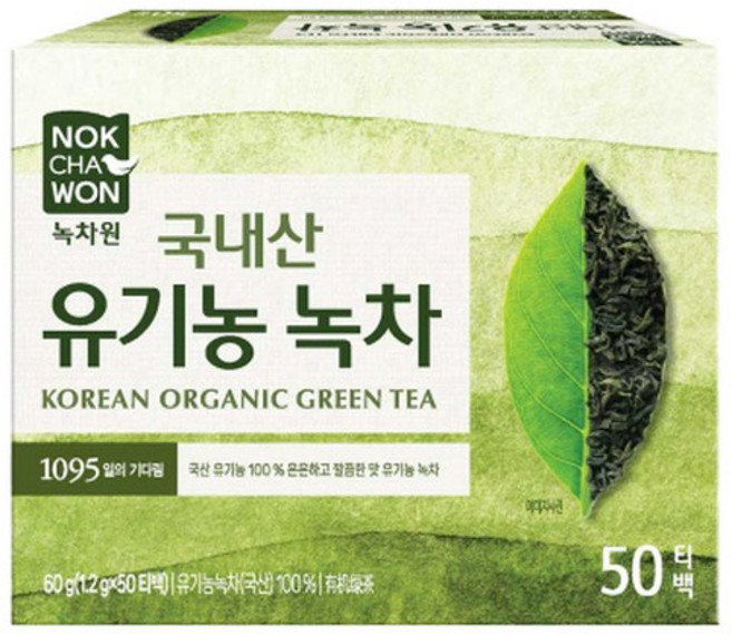 녹차원 유기농 녹차 50티백, 1개, 50개입