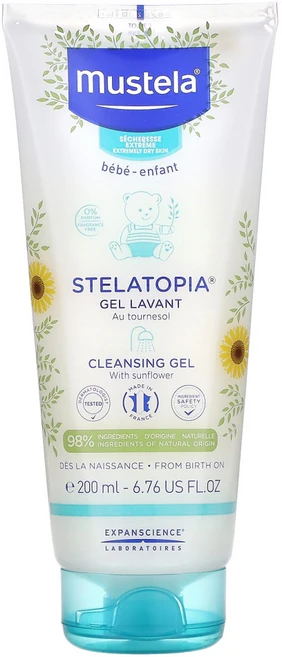 Mustela 해바라기가 함유된 스텔라토피아 클렌징 젤 6.76 fl oz (200 ml) 2팩, 1개, 200ml - 쿠팡