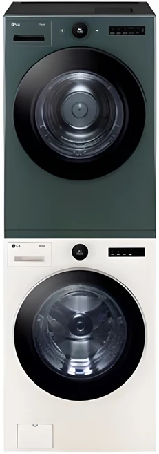 LG전자 오브제컬렉션 트롬 트윈워시 세탁기건조기세트 FX23ENE-GNG 세탁기23kg + 건조기20kg 방문설치, 네이처 베이지+네이처 그린