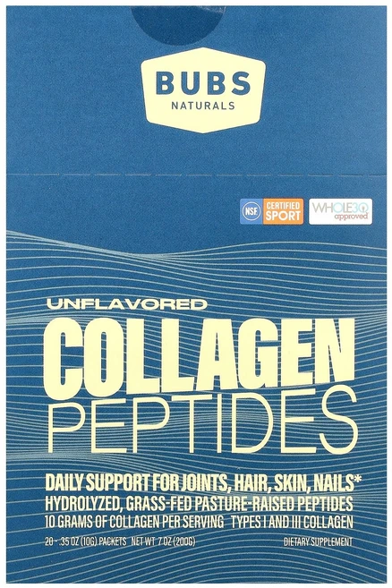 BUBS Naturals 콜라겐 펩타이드 무맛 20팩 각 10g(0.35oz) Naturals (법스 내추럴스), BUBS Naturals, 콜라겐 펩타이드, 무맛, 2, 1개 - 쿠팡